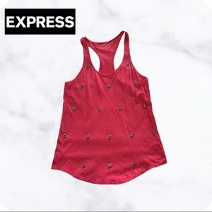 BNWOT EXPRESS Salmon Beaded Racer Back Tank SZ M